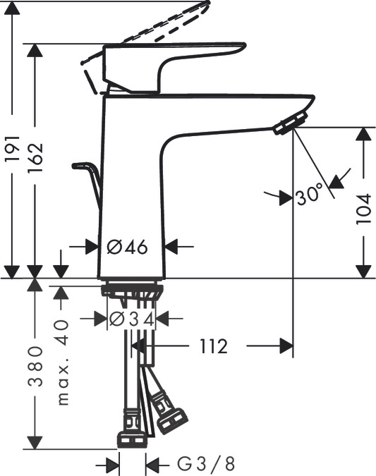Talis E Single Lever Basin Mixer 110 Hansgrohe Basin Taps Mixers Walton Bathrooms Talis E Single Lever Basin Mixer 110 Hansgrohe Basin Taps Mixers Walton Bathrooms
