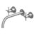 Helm 3 Hole Wall Mounted Basin Mixer With Cross Handles - Projection 230 mm