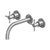Helm 3 Hole Wall Mounted Basin Mixer With Cross Handles - Projection 175 mm