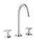 Vaia Three Hole Cross Handle Basin Mixer With Pop-Up Waste